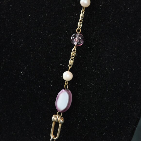 RARE Vintage DE WAN ITALY Necklace Gold Tone Signed Single Stand 37" - Picture 5 of 15